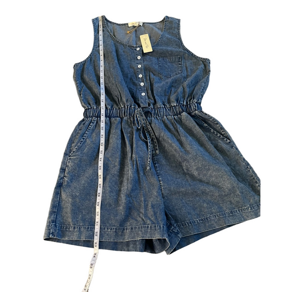 Doe & Rae Drawstring Denim Romper NWT - Picture 9 of 10